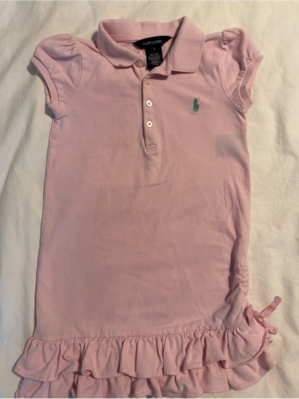Ralph Lauren Pink Polo Dress with Ruffle Hem size 5